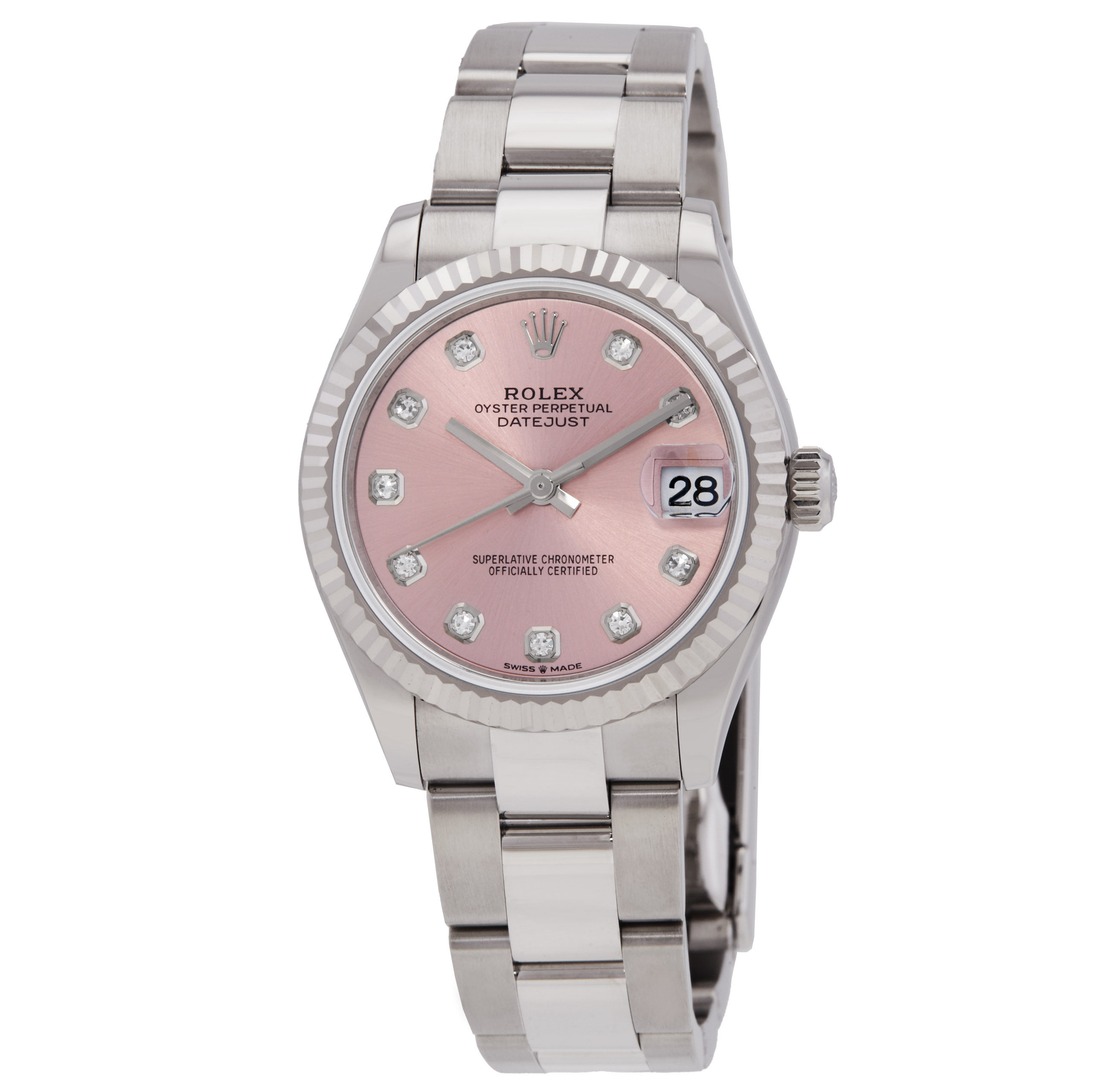 Rolex Datejust 31 Automatic Diamond Pink Dial Ladies Watch 278274PDO