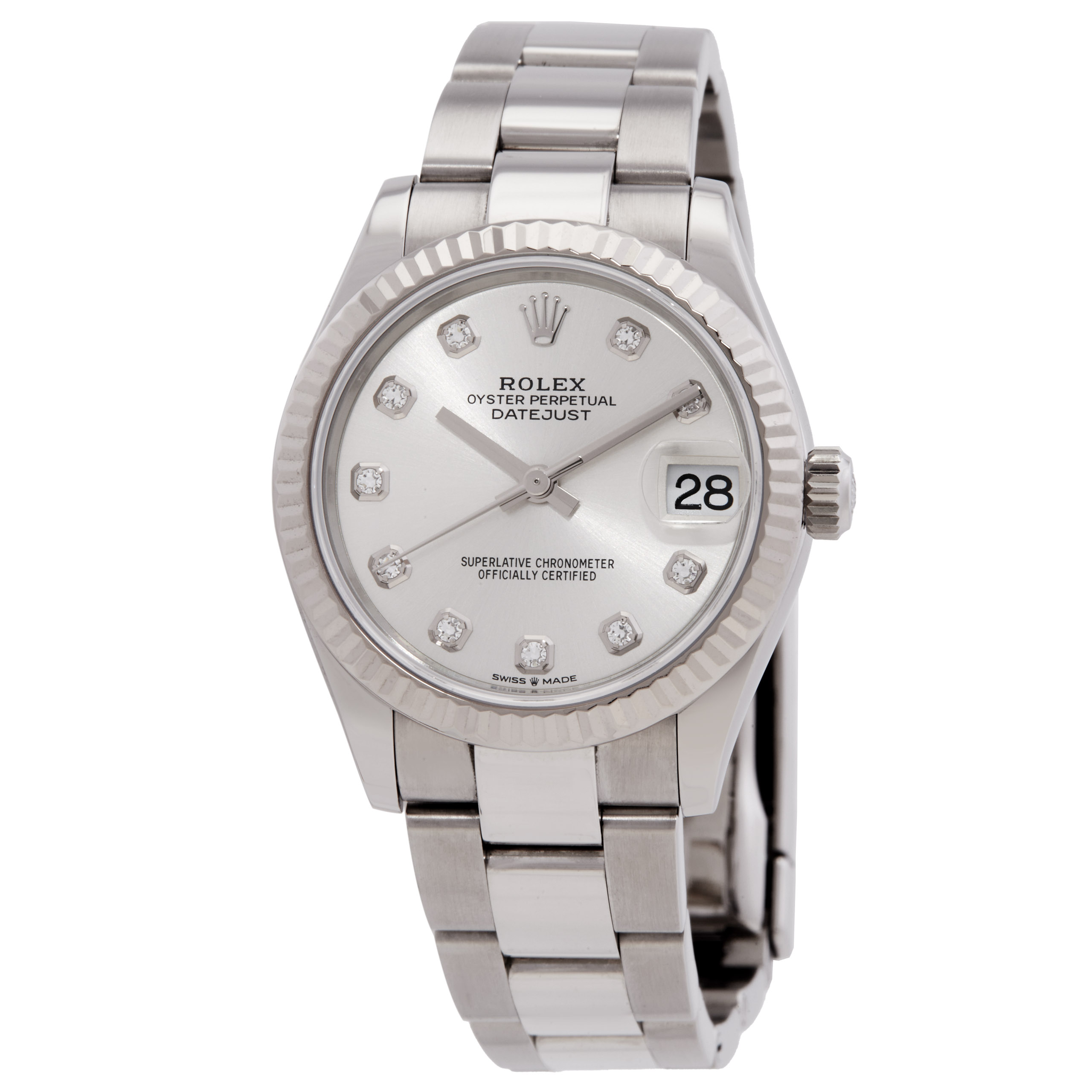 Rolex Datejust 31 Automatic Diamond Silver Dial Ladies Watch 278274SDO