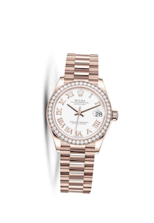 Datejust 31 Automatic White Dial Ladies 18 ct Everose Gold President Watch