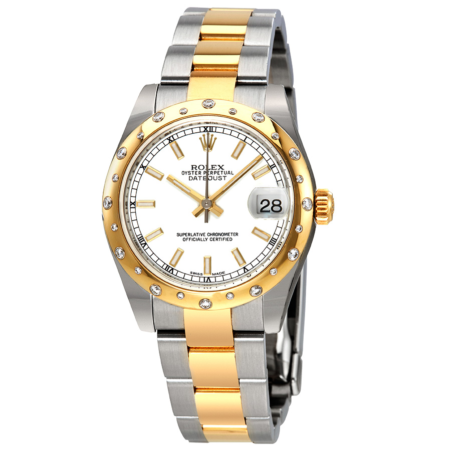 Rolex Datejust 31 Automatic White Dial Ladies 18K Gold Watch 178343WSO