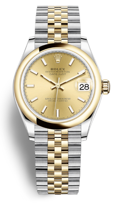 Rolex Datejust 31 Champagne Dial Automatic Ladies Steel and 18kt Yellow Gold Jubilee Watch 278243CSJ