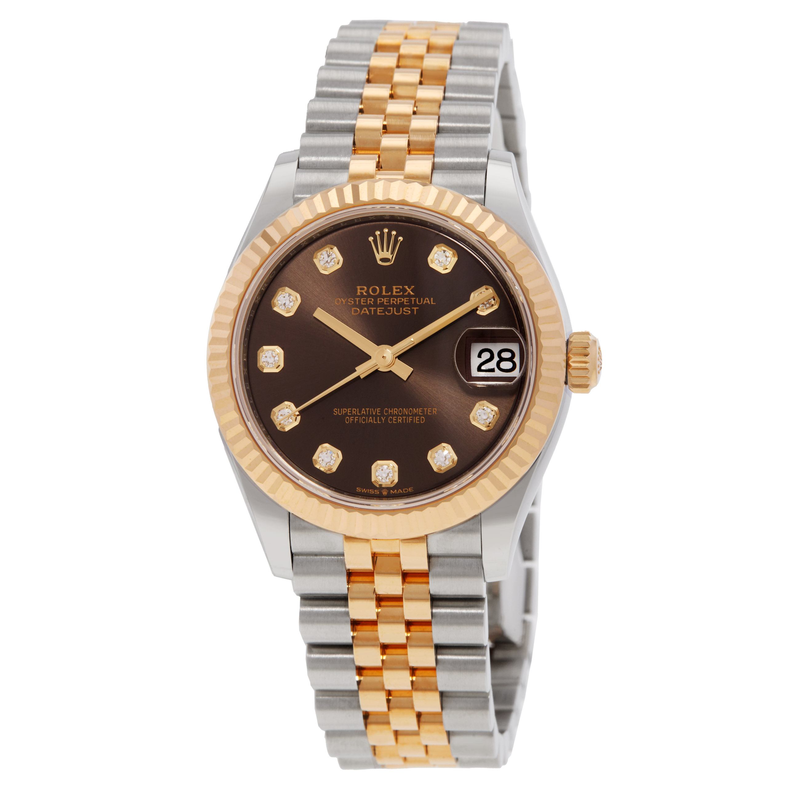 Rolex Datejust 31 Dark Grey Diamond Dial Automatic Ladies Steel and 18kt Yellow Gold Jubilee Watch 278273GYDJ