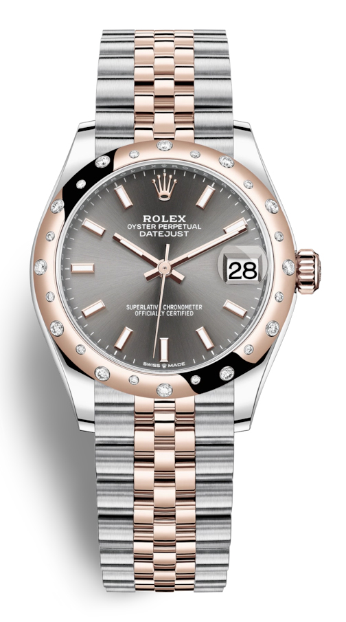 Rolex Datejust 31 Dark Rhodium Automatic Diamond Ladies Watch 278341DRSJ