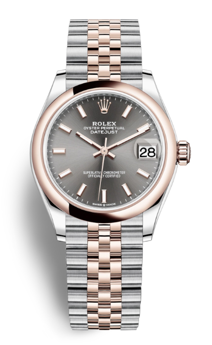 Rolex Datejust 31 Dark Rhodium Dial Automatic Ladies Steel and 18kt Everose Gold Jubilee Watch 278241DRSJ
