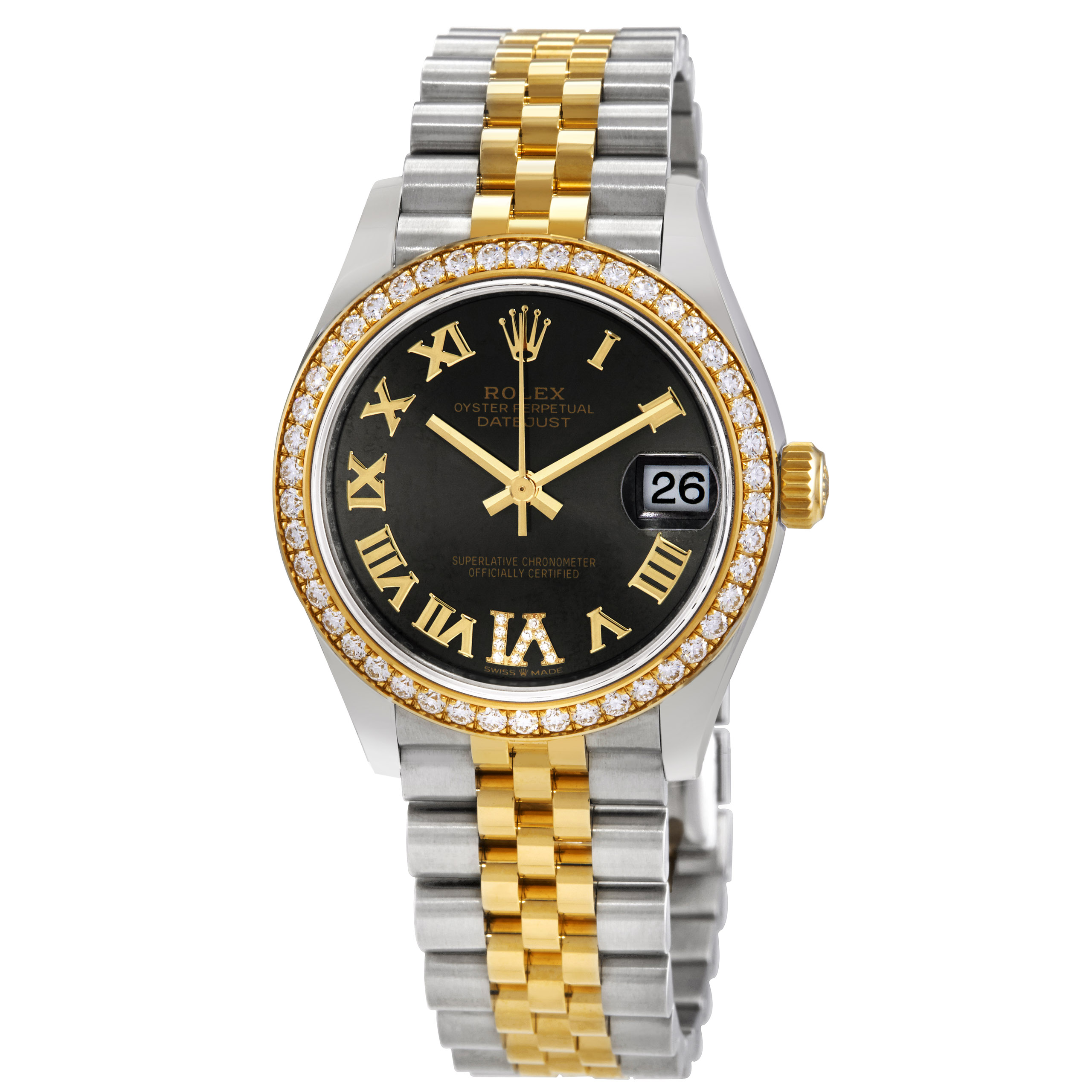 Datejust 31 Grey Dial Ladies Steel and 18kt Yellow Gold Jubilee Watch