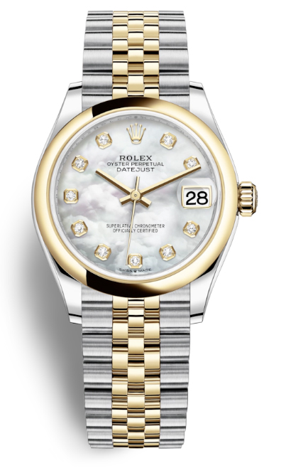 Rolex Datejust 31 Mother of Pearl Diamond Dial Ladies Steel and 18kt Yellow Gold Jubilee Watch 278243MDJ