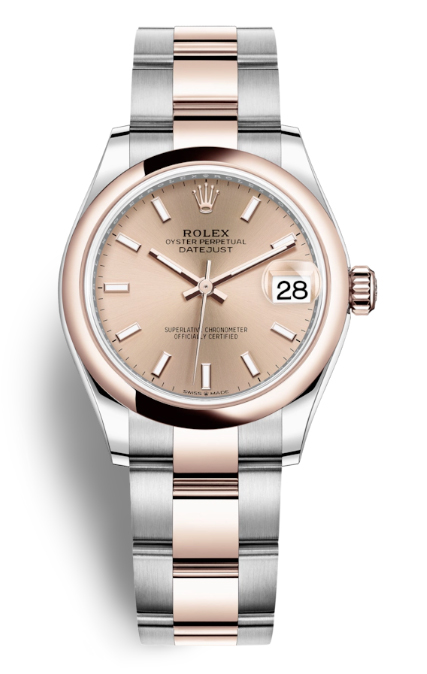Rolex Datejust 31 Rose Dial Automatic Steel and 18kt Everose Gold Oyster Watch 278241PSO