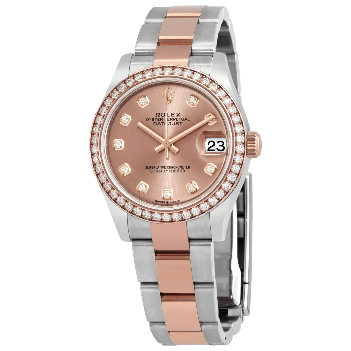 Datejust 31 Rose Diamond Dial Automatic Ladies Steel and Everose Gold Oyster Watch