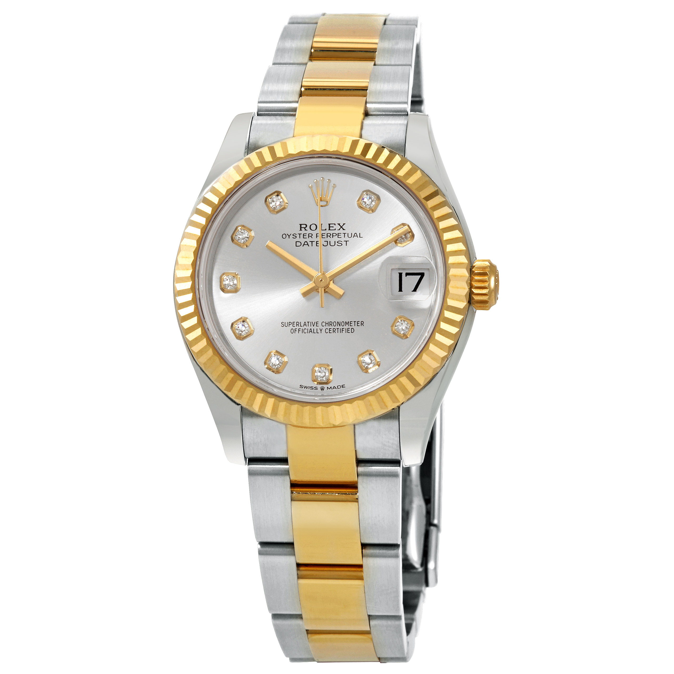 Rolex Datejust 31 Silver Diamond Dial Automatic Ladies Steel and 18kt Yellow Gold Oyster Watch 278273SDO