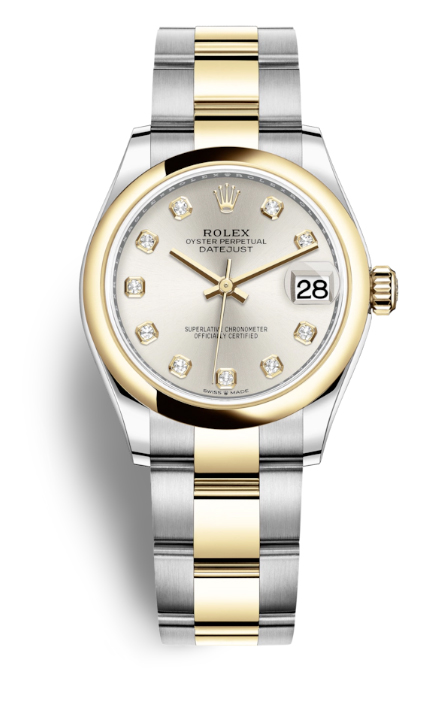 Rolex Datejust 31 Silver Diamond Dial Steel and 18kt Yellow Gold Oyster Watch 278243SDO
