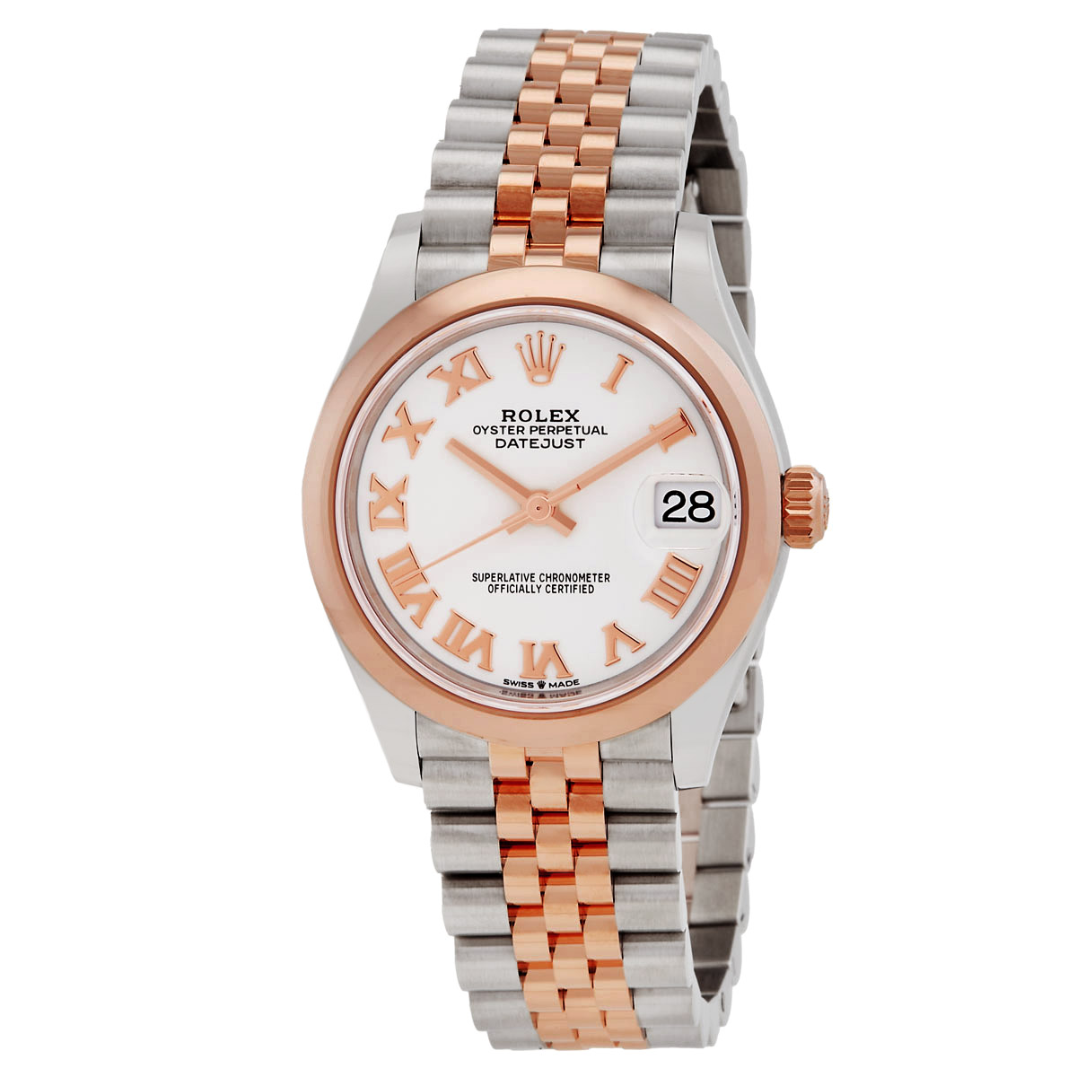 Rolex Datejust 31 White Dial Automatic Steel and 18kt Everose Gold Jubilee Watch 278241WRJ