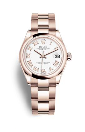 Datejust 31 White Dial Ladies 18 ct Everose Gold Oyster Watch