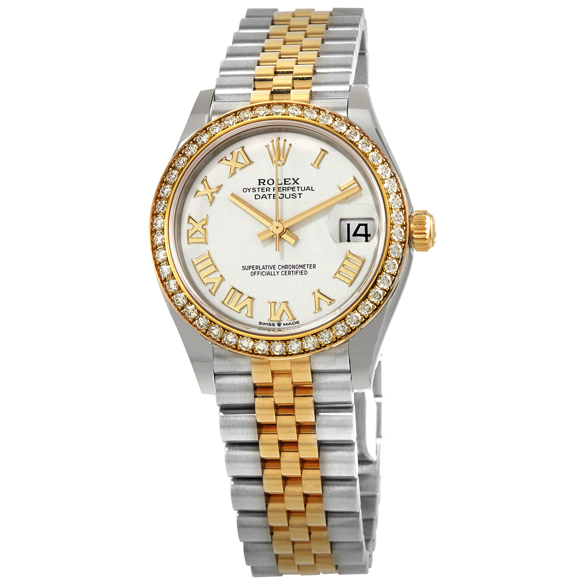Rolex Datejust 31 White Dial Ladies Steel and 18kt Yellow Gold Jubilee Watch 278383WRJ