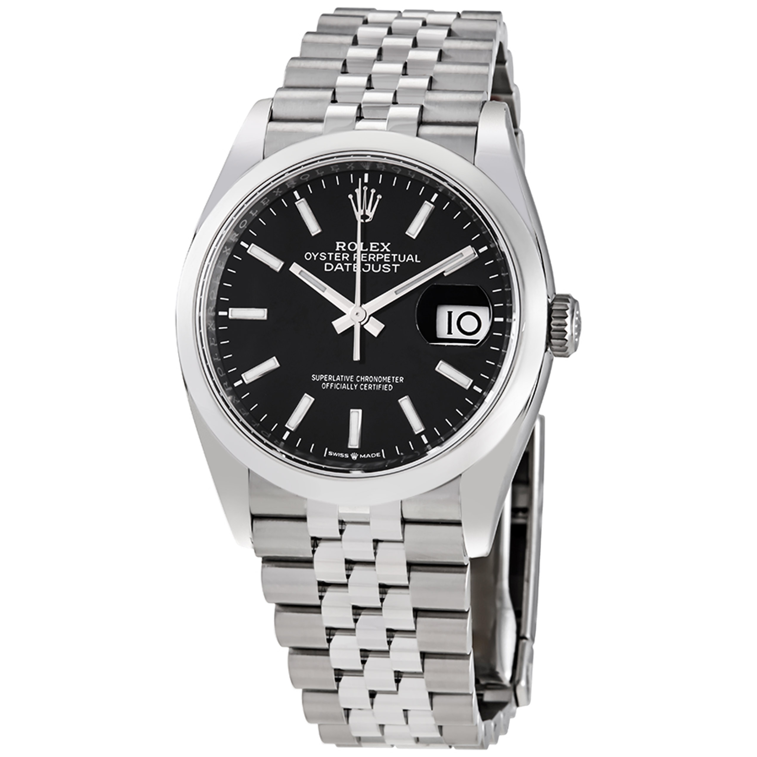 Rolex Datejust 36 Automatic Black Dial Men's Jubilee Watch