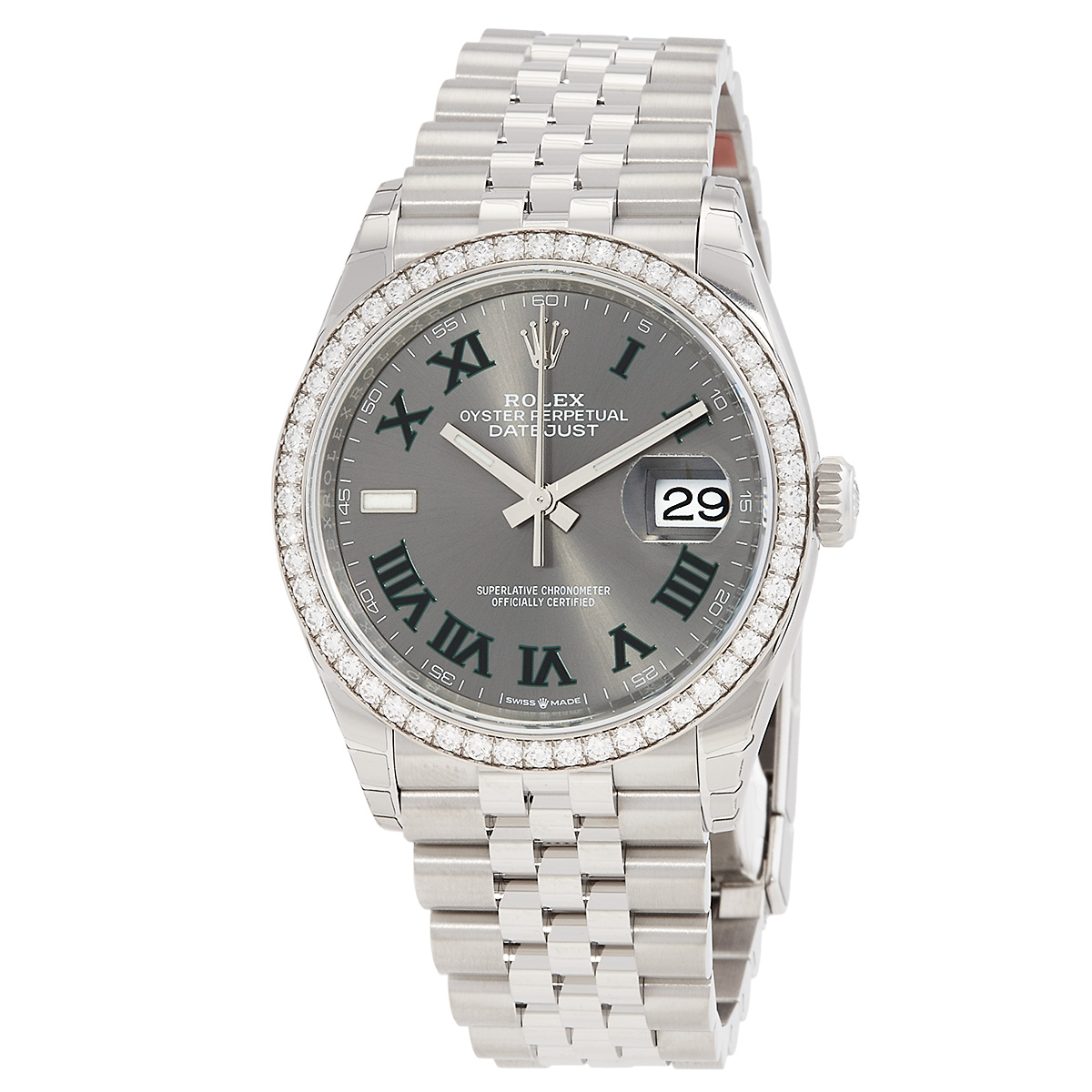 Datejust 36 Automatic Chronometer Diamond Grey Dial Watch