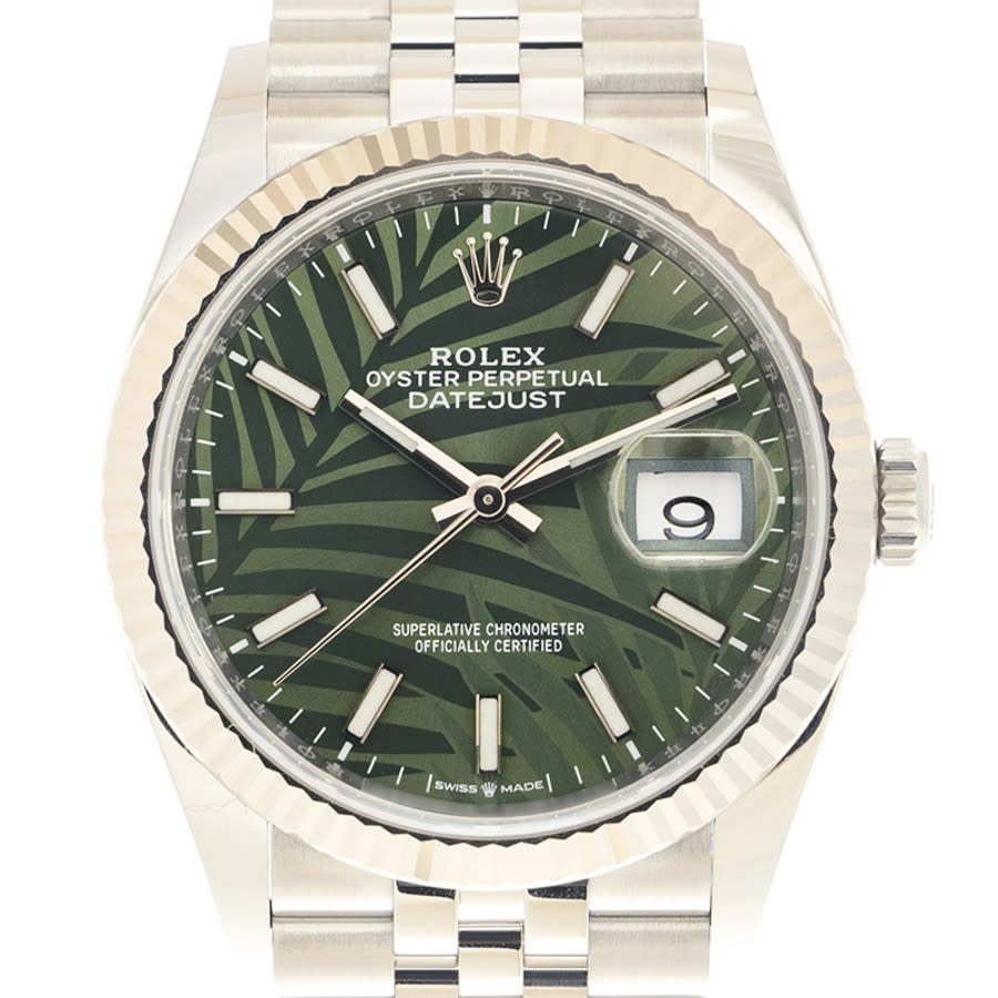 Rolex Datejust 36 Automatic Chronometer Geen Palm Motif Dial Watch 126234GNSPLMJ