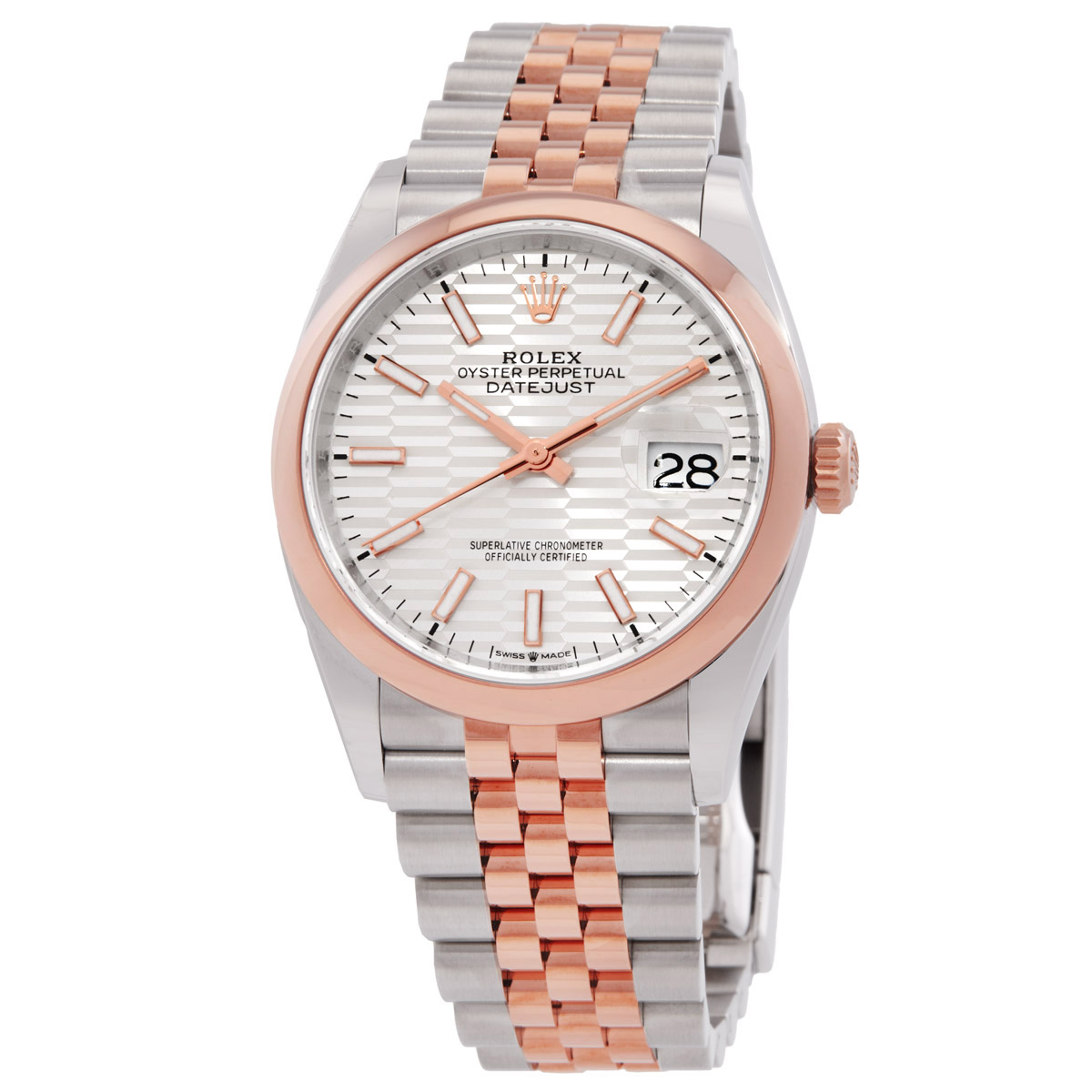 Rolex Datejust 36 Automatic Chronometer Silver Fluted Motif Dial Watch 126201SSJ
