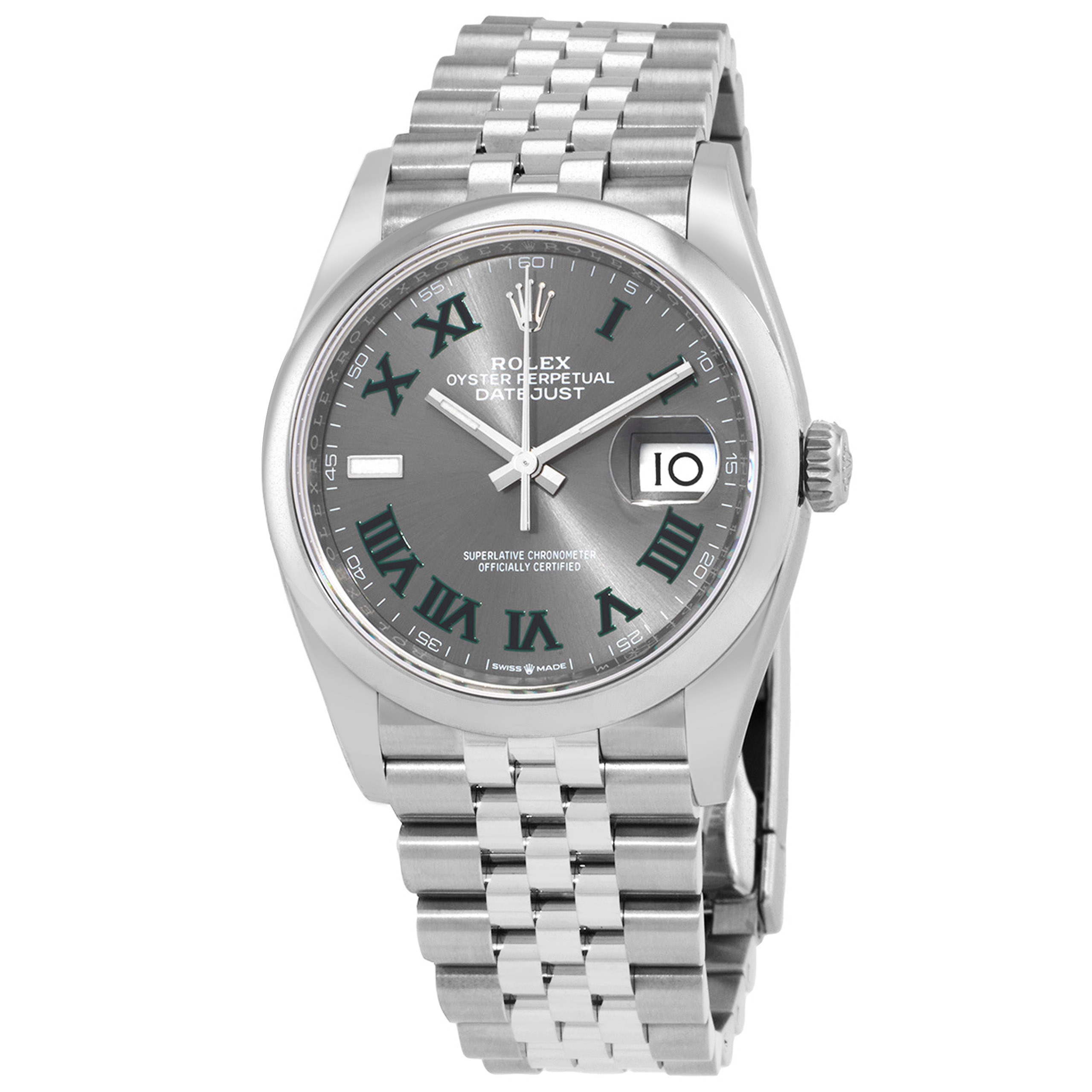 Rolex Datejust 36 Automatic Grey Dial Ladies Watch 126200GYRJ