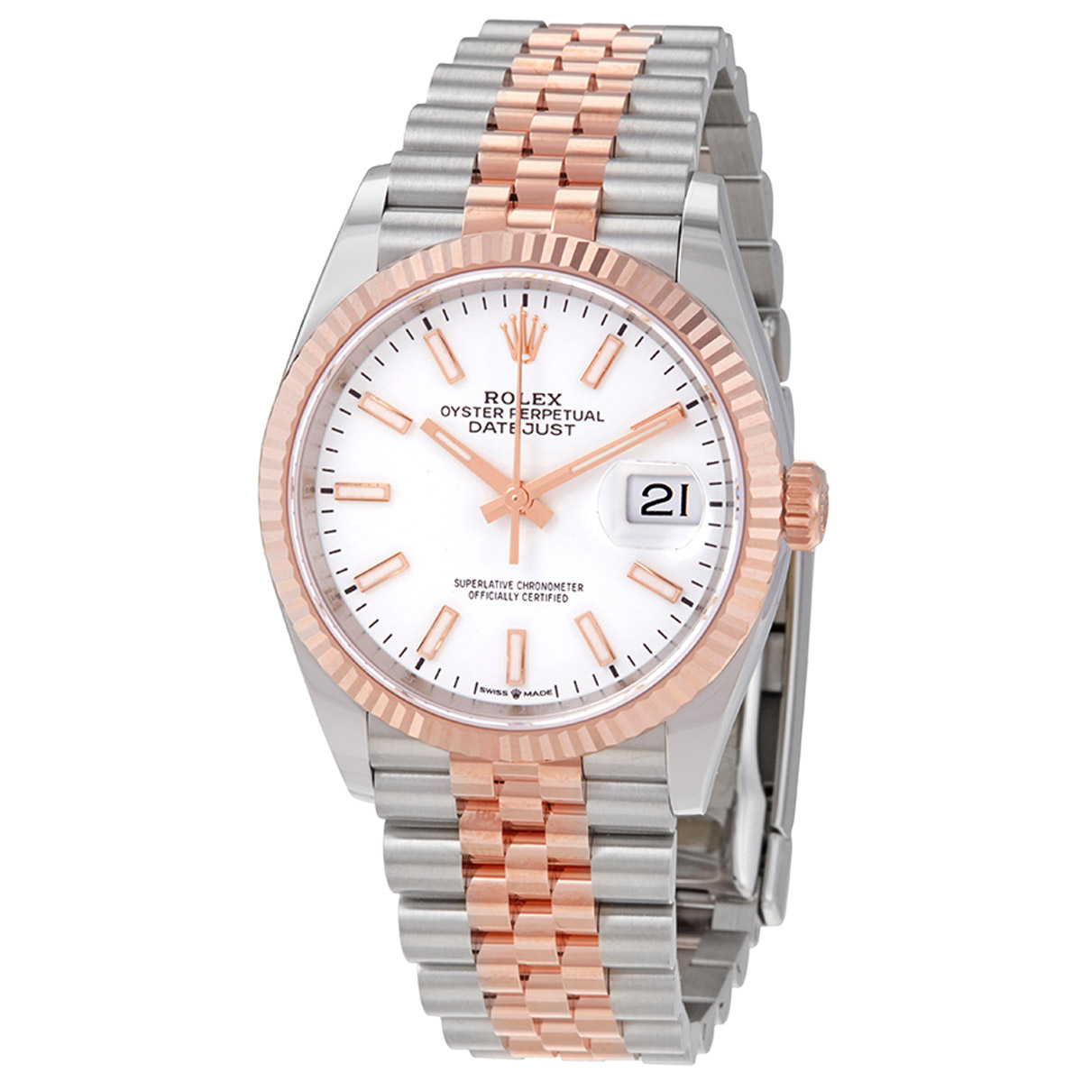 Rolex Datejust 36 Automatic White Dial Men's Steel and 18kt Everose Gold Jubilee Watch 126231WSJ