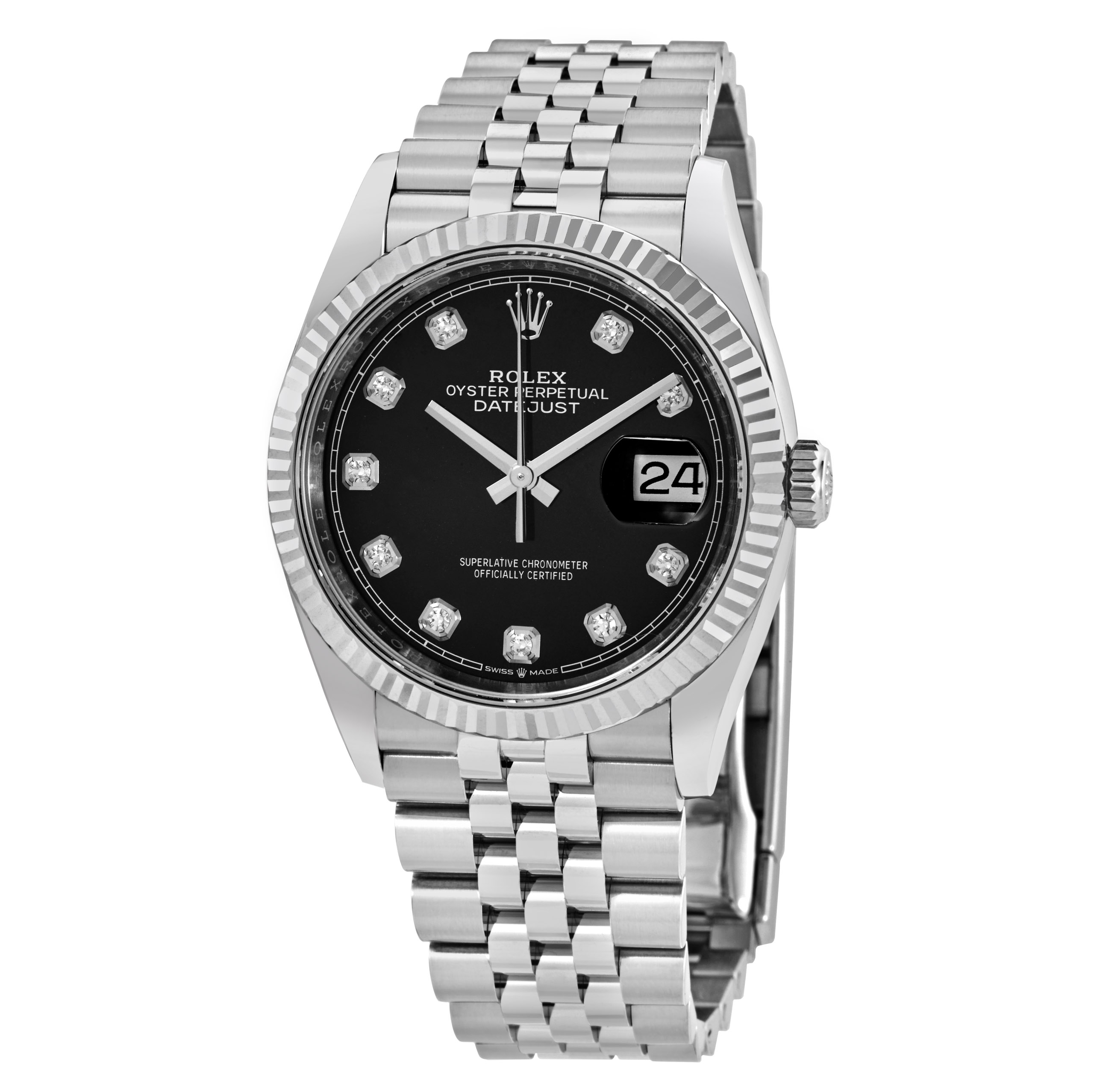 Rolex Datejust 36 Black Diamond Dial Automatic Jubilee Ladies Watch 126234BKDJ