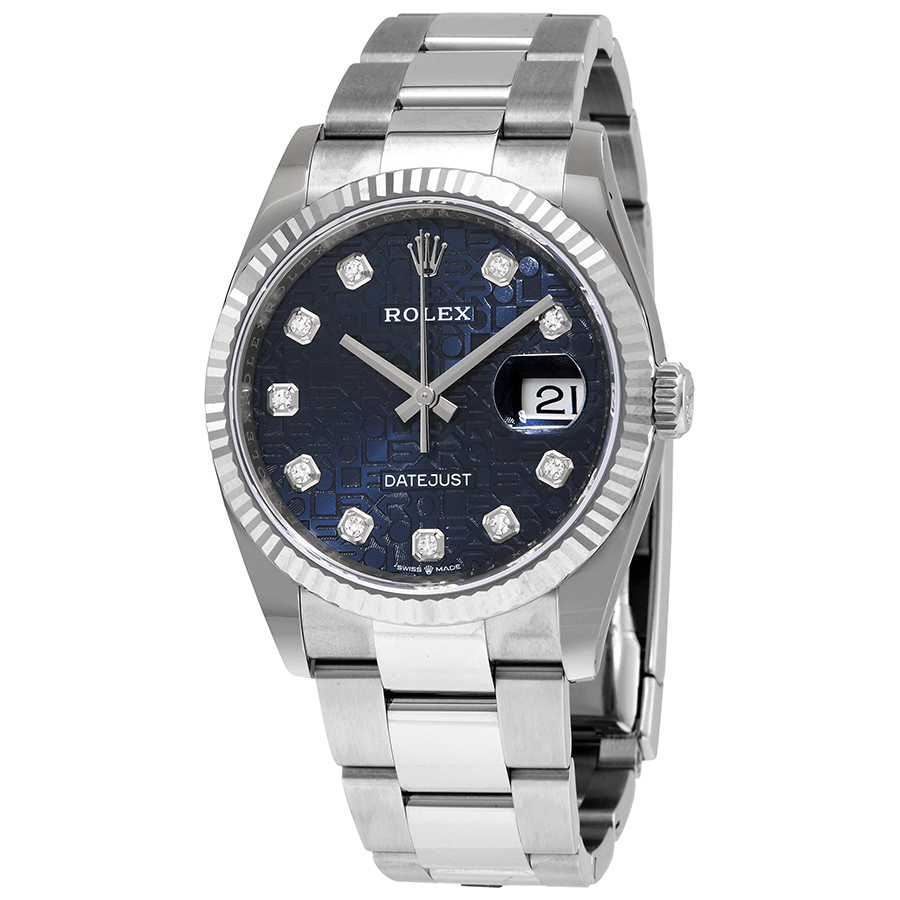 Datejust 36 Blue Jubilee Diamond Dial Ladies Oyster Watch