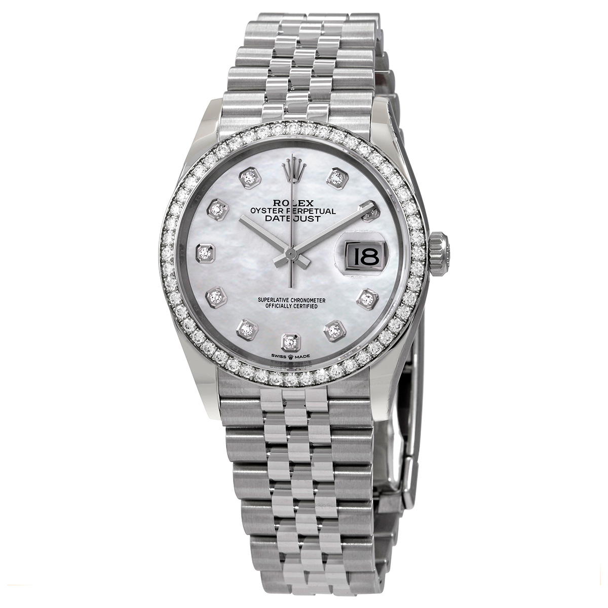 Datejust 36 Mother of Pearl Diamond Dial Automatic Unisex Jubilee Watch