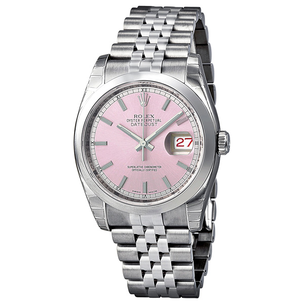 Rolex Datejust 36 Pink Dial Stainless Steel Jubilee Bracelet Automatic Men's Watch 116200PSJ