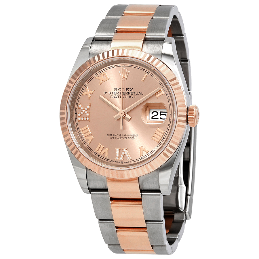 Rolex Datejust 36 Pink Diamond Dial Men's Steel and 18kt Everose Gold Oyster Watch 126231PKRDO