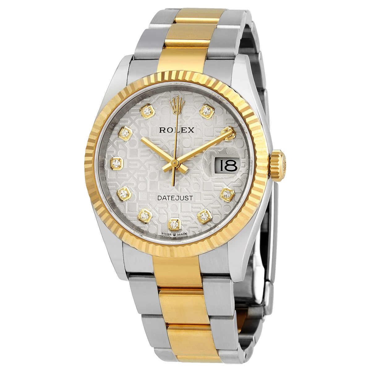 Rolex Datejust 36 Silver Jubilee Diamond Dial Men's Stainless Steel and 18kt Yellow Gold Oyster Watch 126233SJDO