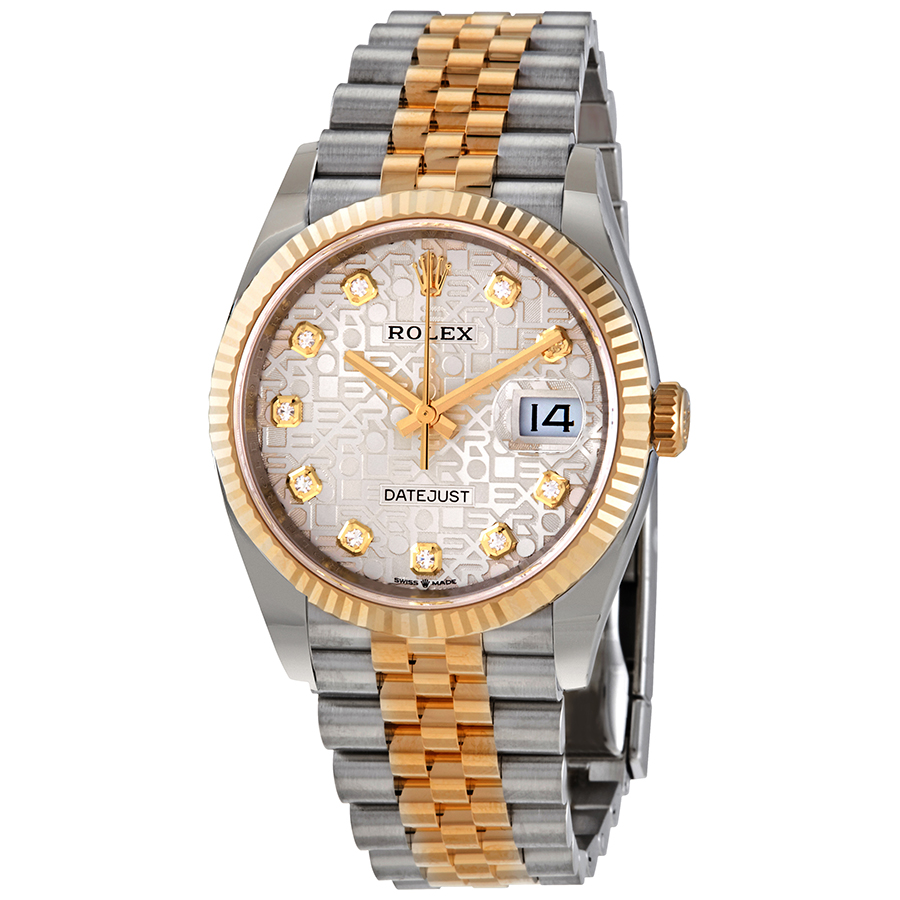 Rolex Datejust 36 Silver Jubilee Diamond Dial Men's Steel and 18kt Yellow Gold Jubilee Watch 126233SJDJ