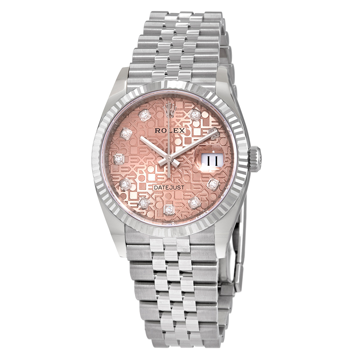 Rolex Datejust 36mm Automatic Chronometer Diamond Pink Dial Watch 126234PDJ
