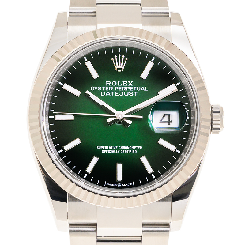 Rolex Datejust 36mm Automatic Green Ombre Dial Watch m126234-0060