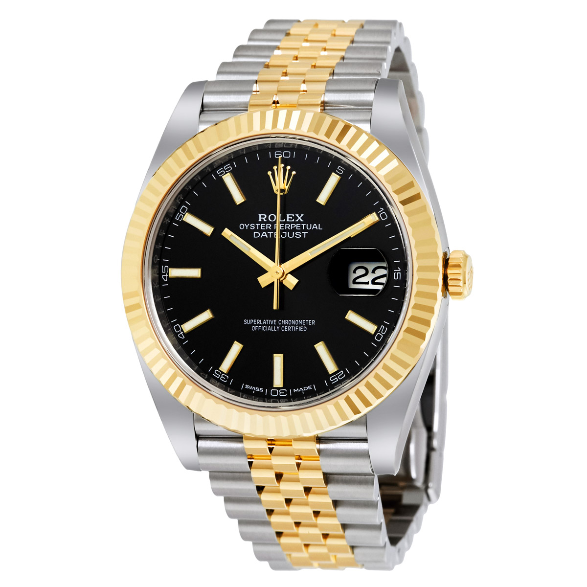 ROLEX DATEJUST コンビメンズコマ６個。箱付き。18k Rolex Datejust 41 Black Dial Steel and 18K Yellow Gold Jubilee