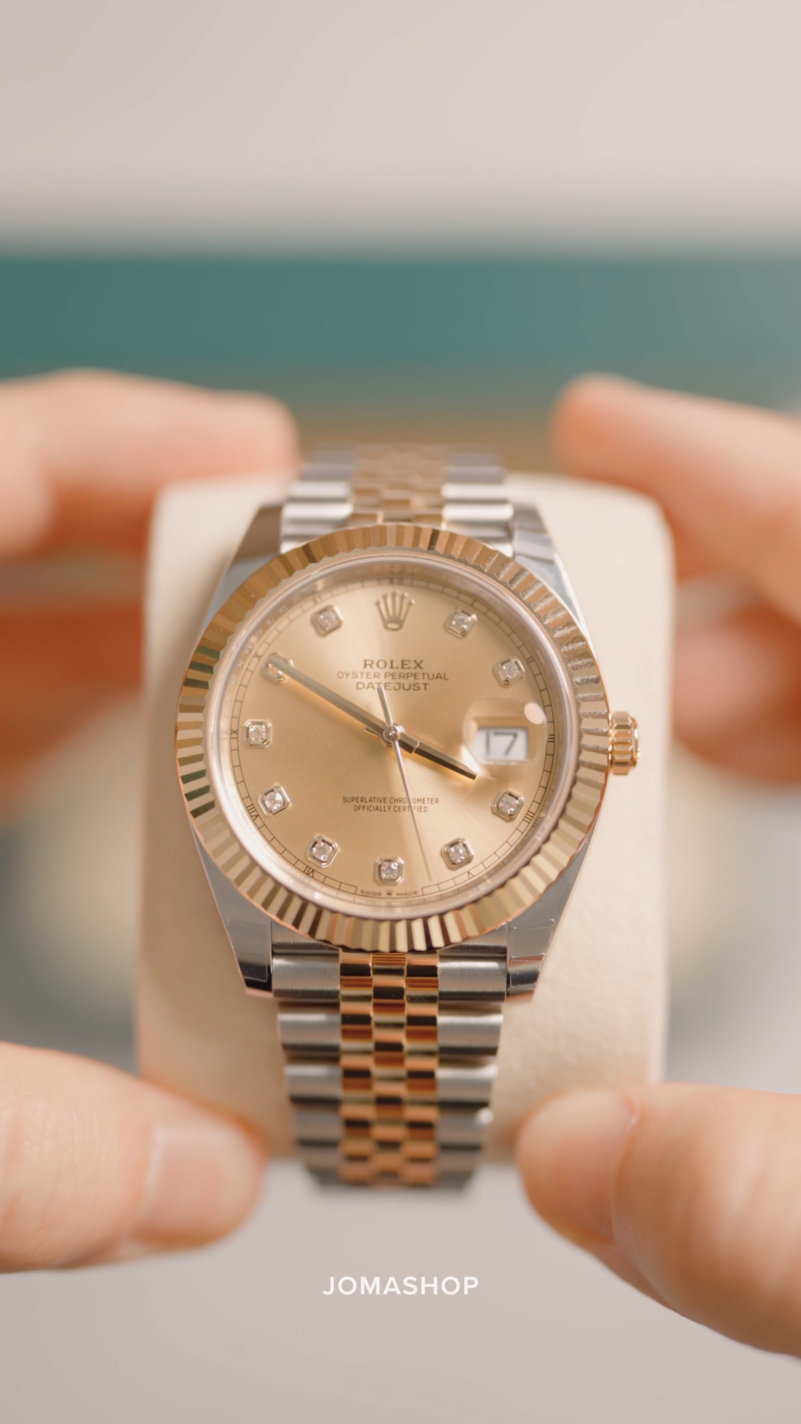 Rolex Datejust 41 Champagne Diamond Steel and 18K Yellow Gold