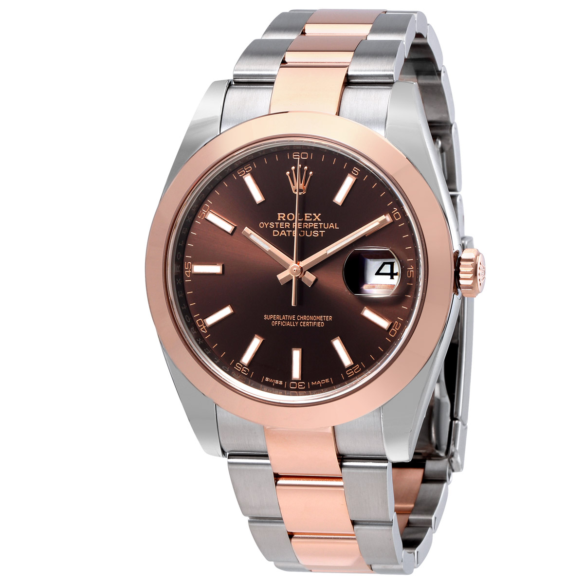 Rolex Datejust 41 Chocolate Brown Dial Steel and 18K Rose Gold Men's Watch 126301CHSO