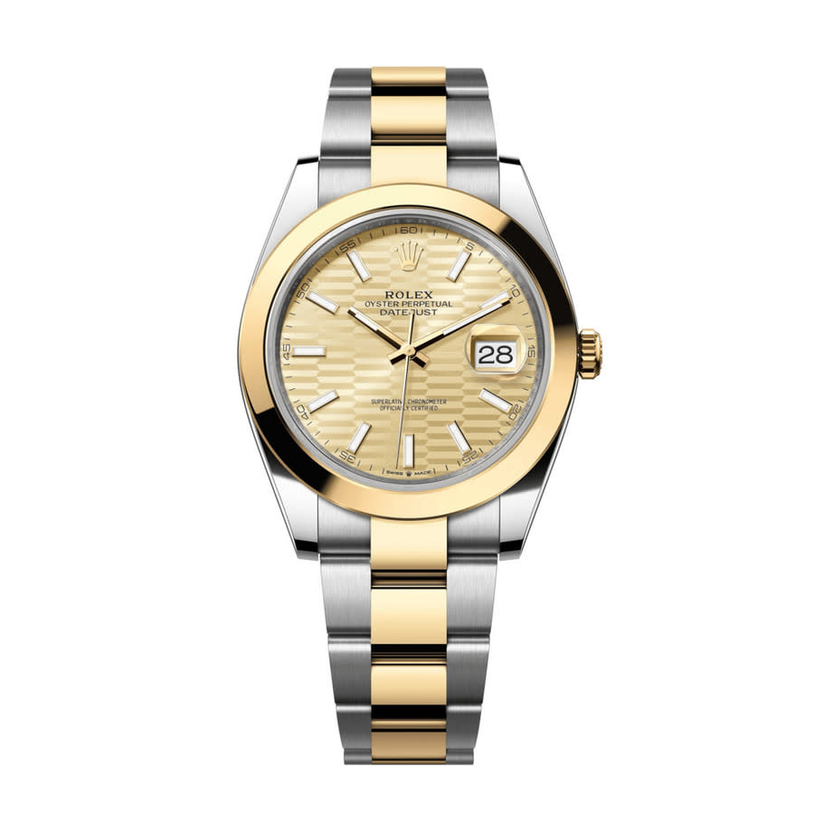 Rolex Datejust 41 Golden Fluted Motif Dial Automatic Men's Oyster Watch M126303-0021