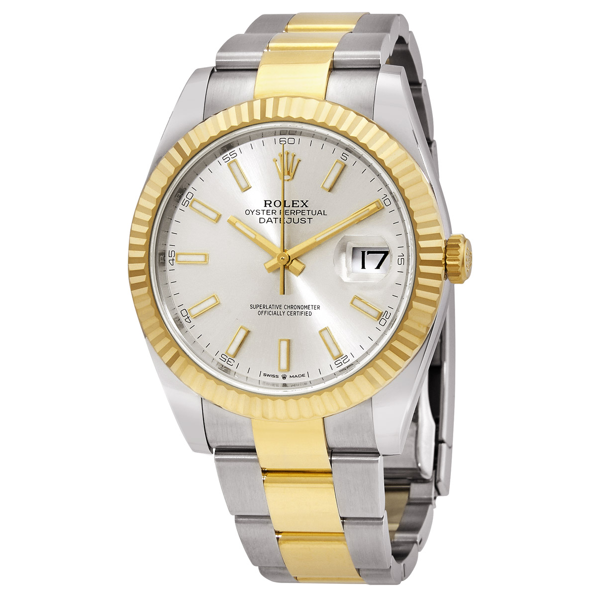Datejust 41 Silver Dial Steel and 18K Yellow Gold Oyster Men's Watch 12633SSO