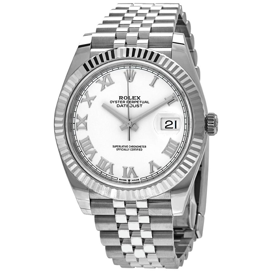 Rolex Datejust 41 White Dial Automatic Men's Jubilee Watch 126334WRJ
