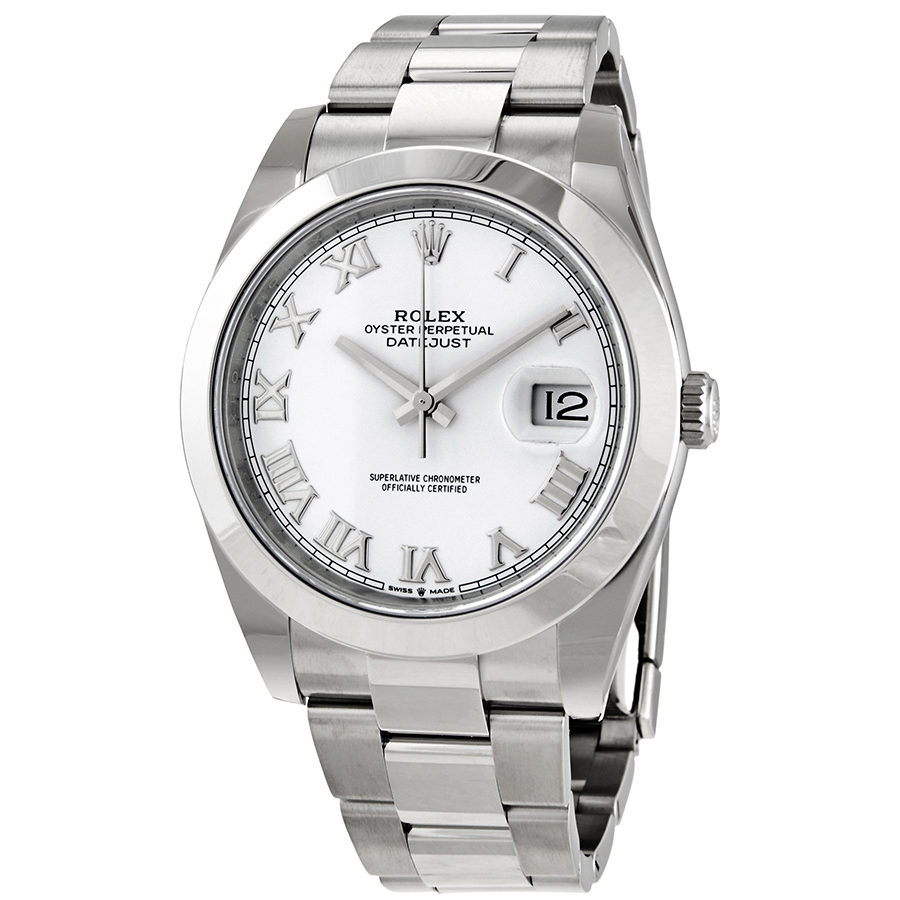 Rolex Datejust 41 White Dial Automatic Men's Oyster Watch 126300WSO