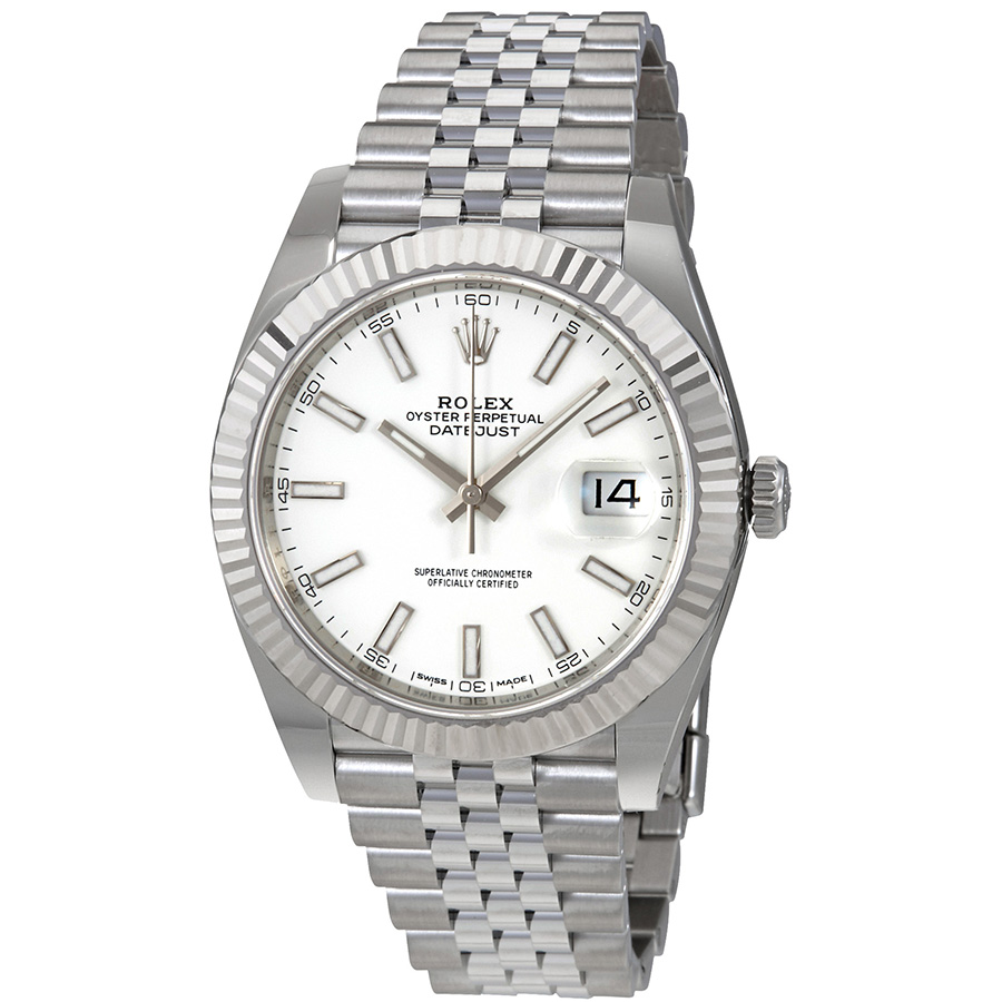 Rolex Datejust 41 White Dial Automatic Men's Watch 126334WSJ