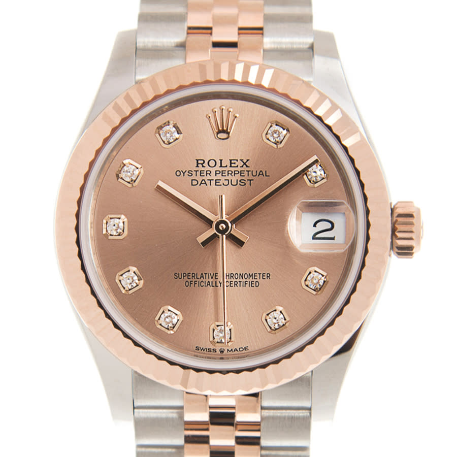 Datejust Automatic Chronometer Diamond Pink Dial Ladies Watch