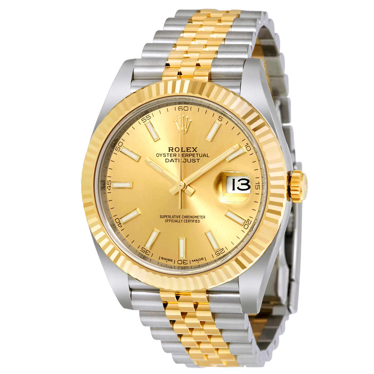 Rolex Datejust Champagne Dial Steel and 18K Yellow Gold Jubilee Men's Watch 126333CSJ