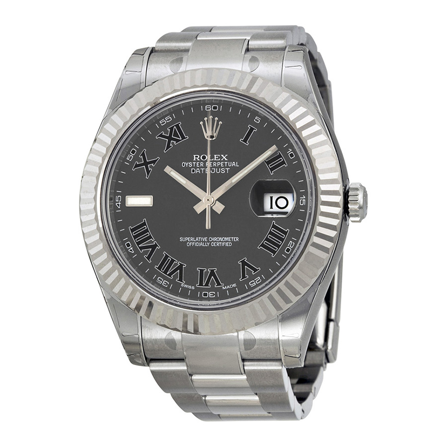 Rolex Datejust II Automatic Black Dial Stainless Steel Oyster Bracelet Men's Watch 116334BKRO