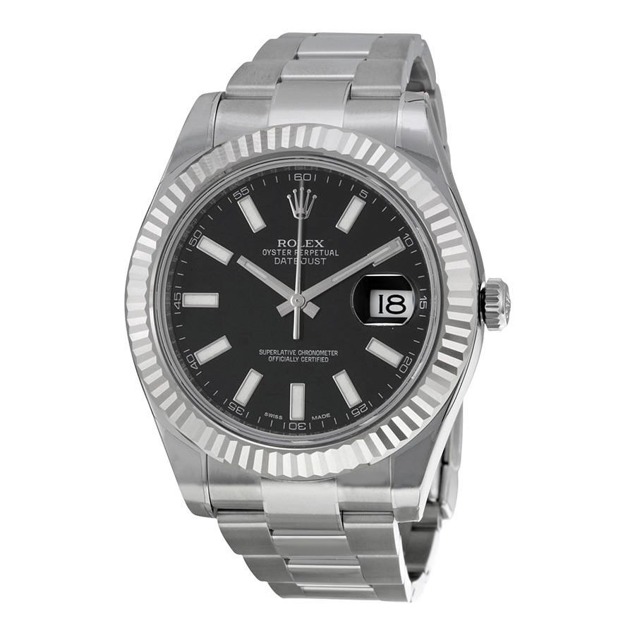 Rolex Datejust II Automatic Black Dial Stainless Steel Oyster Bracelet Men's Watch 116334BKSO