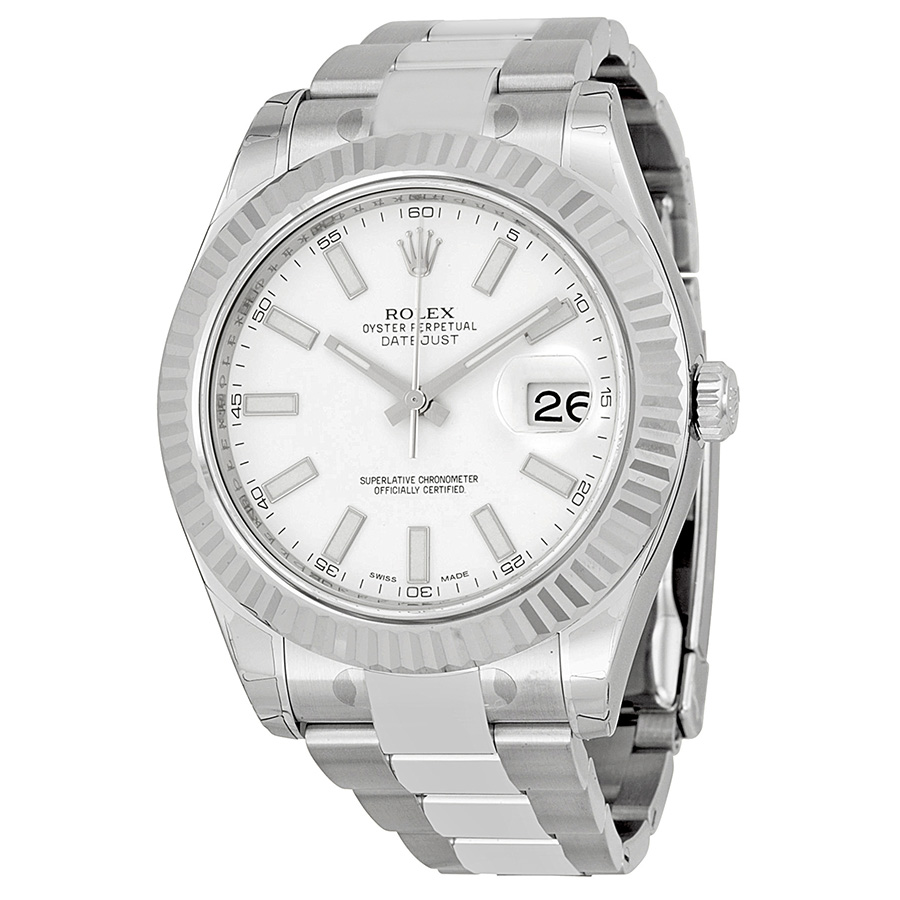Rolex Datejust II Automatic White Dial Stainless Steel Oyster Bracelet Men's Watch 116334WSO