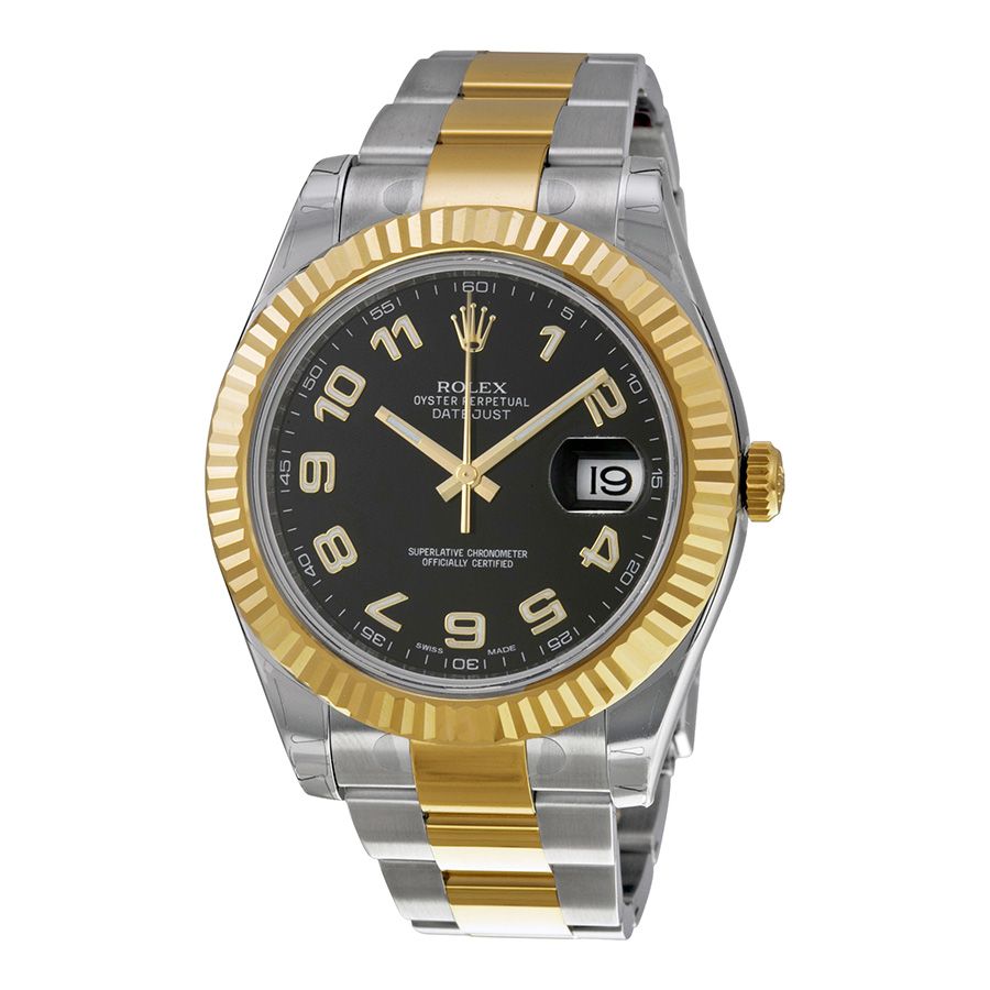 Rolex Datejust II Black Dial Stainless steel and 18K Yellow Gold Oyster Bracelet Automatic Men's Watch 116333BKAO