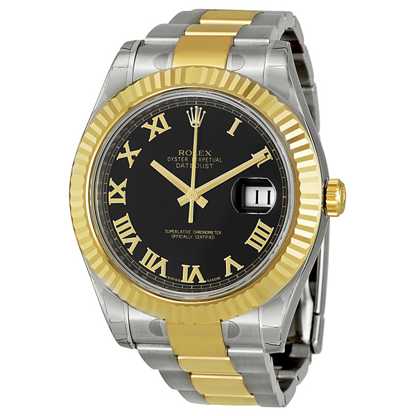 Rolex Datejust II Black Dial Stainless steel and 18K Yellow Gold Oyster Bracelet Automatic Men's Watch 116333BKGRO