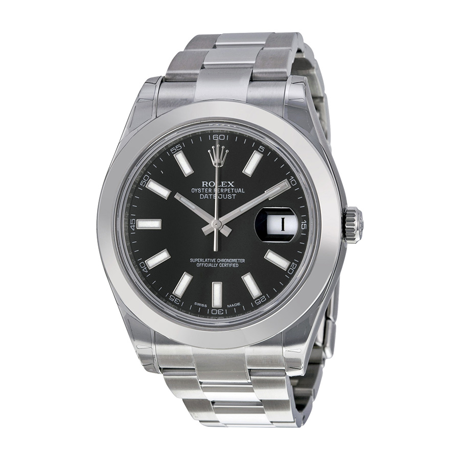 Rolex Datejust II Black Dial Stainless Steel Oyster Bracelet Automatic Men's Watch 116300BKSO