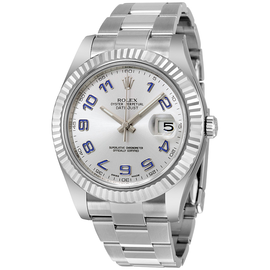 Rolex Datejust II Rhodium Dial Stainless Steel Oyster Bracelet Automatic Men's Watch 116334RBLAO