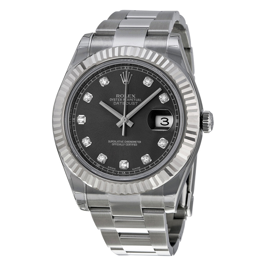 Rolex Datejust II Rhodium Dial Stainless Steel Oyster Bracelet Automatic Men's Watch 116334RDO